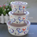 4"5"6"ceramic bowl, hot soup bowls with plastic lid,microwave safe bowl